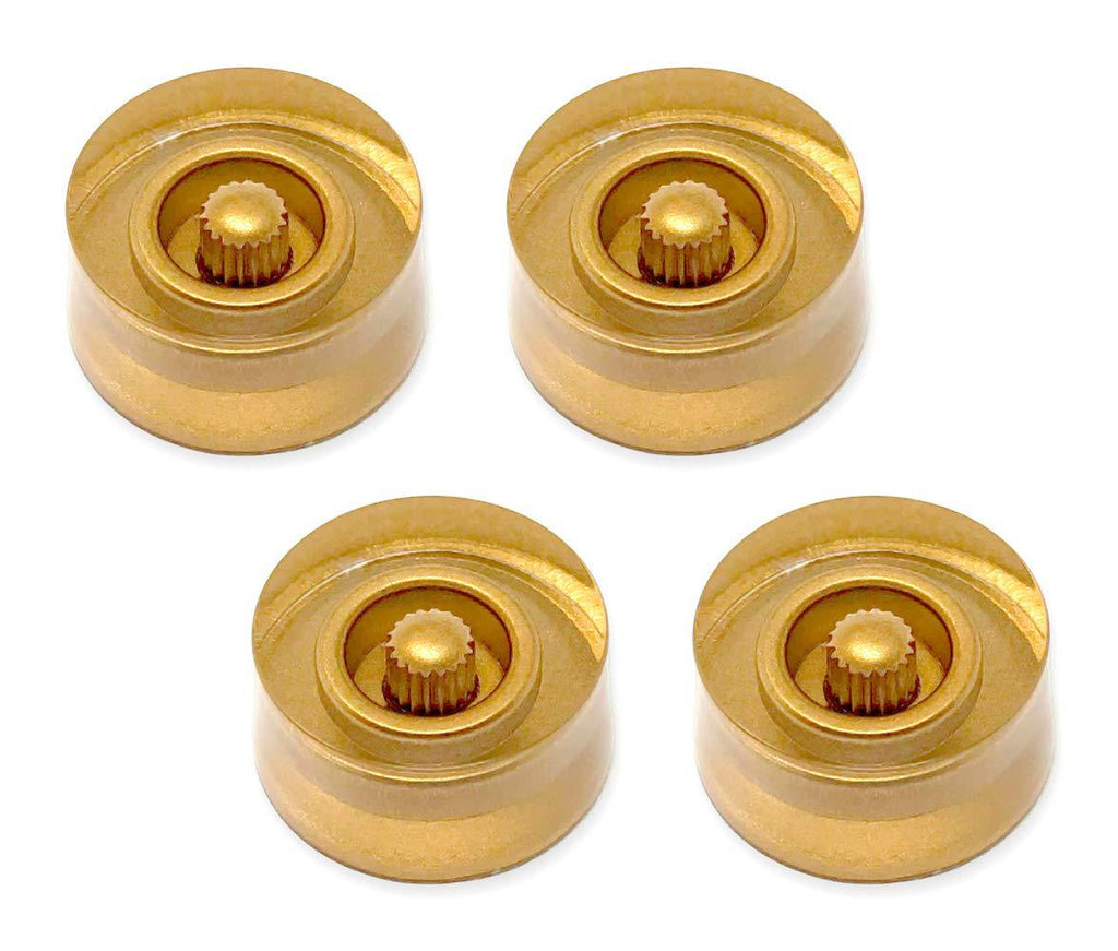 Vintage Forge Gold Speed Knobs Blank No Numbers for Epiphone Les Paul Import Guitar (Set of 4) Fits 18 Coarse-Spline Alpha (Metric) Split Shaft Pots SKOM-GLD4