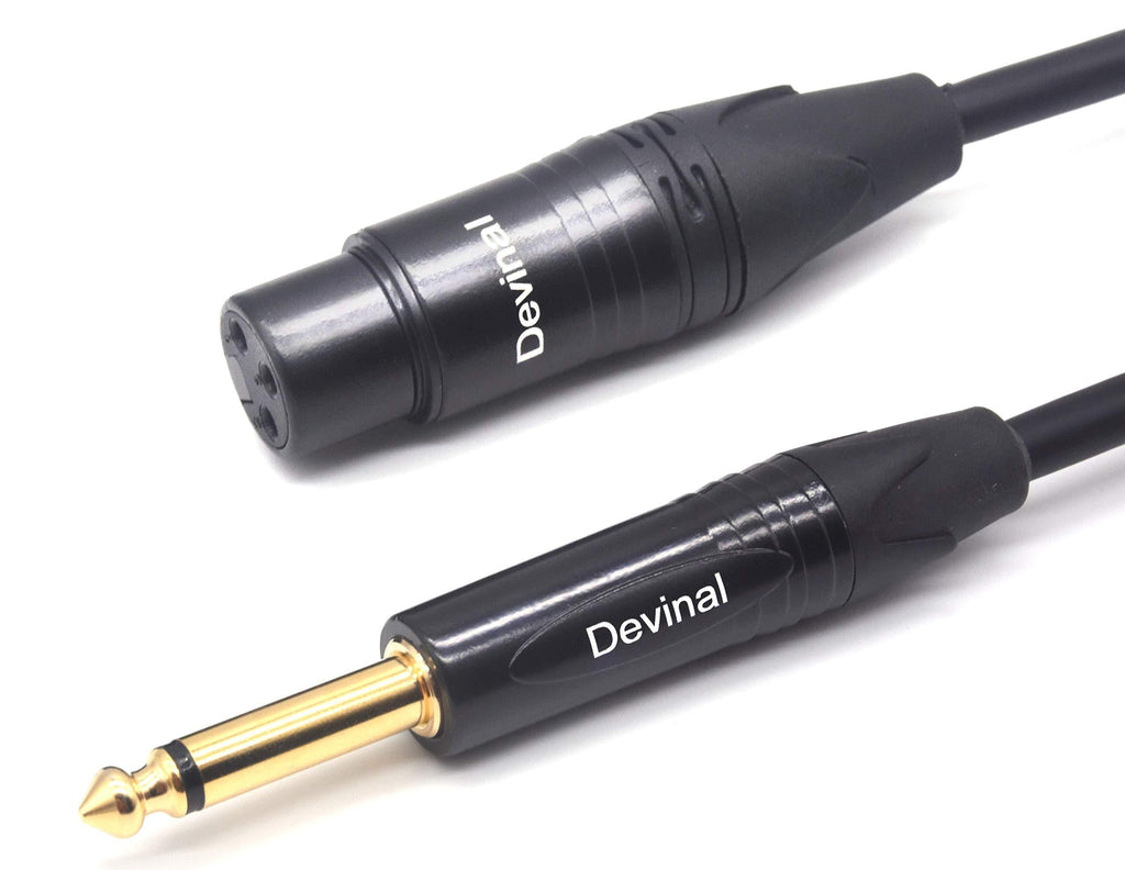 [AUSTRALIA] - Devinal XLR Female to 1/4 Mono Microphone Cable, Unbalanced 6.35mm TS Jack to XLR Audio Cord, Female XLR to Quarter inch Interconnect Mic Adapter Connector Wire 10 Feet 10 FT 