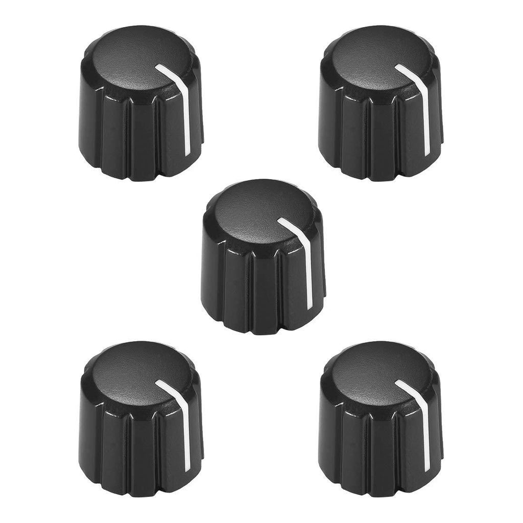 uxcell 5pcs Potentiometer Control Knobs For Electric Guitar Acrylic Volume Tone Knobs Black D type 6mm