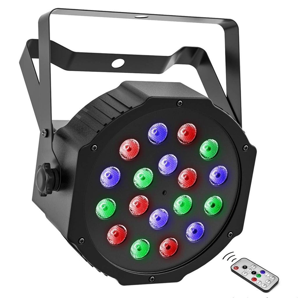 [AUSTRALIA] - Donner DJ Par Light, 18 LEDs RGB Stage Uplights with Built-in Cooling Fan for Dancing/Wedding/Church/Birthday Gift/Christmas Party/Music Live Show (Remote Control/DMX) 