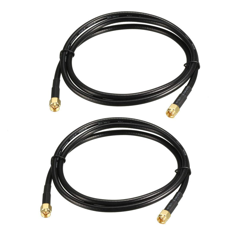 [AUSTRALIA] - uxcell Antenna Extension Cable SMA Male to SMA Male Coaxial Cable RG58 50 Ohm 6 ft 2pcs 6 Feet 