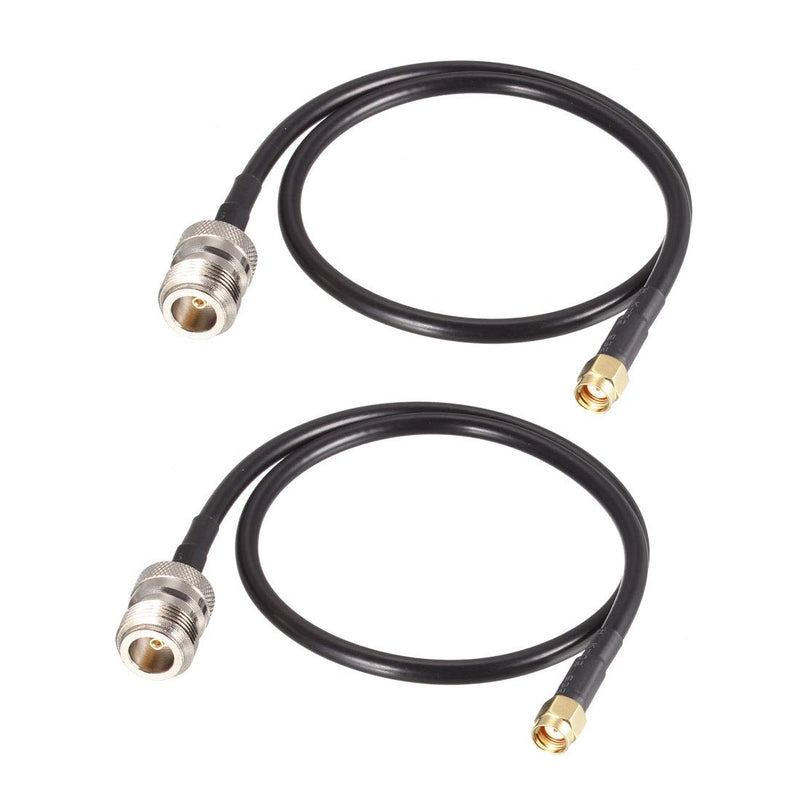 [AUSTRALIA] - uxcell Coax Cable N Female to RP-SMA Male Pigtail Cable 50 Ohm 20 Inch RG58 2pcs 