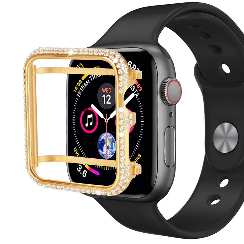 Hiseanllo Compatible with Apple Watch Case 38mm iWatch Bumper Protective Cover Crystal Rhinestone Bezel for Apple Watch Series 1, Series 2, Series 3 Non-Ceramic Edition (Gold, 38mm) Gold 38mm Non-Ceramic Edition