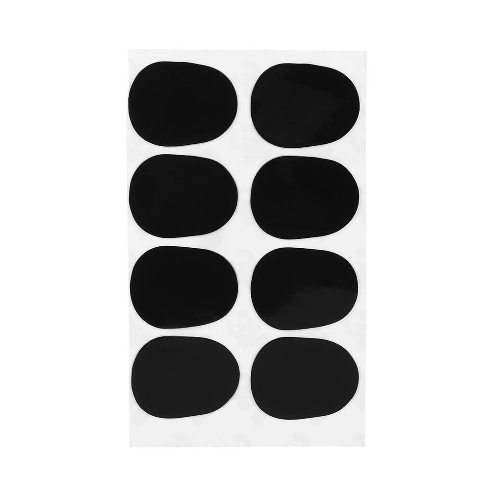 RiToEasysports Mouthpiece Patch Cushion,8pcs Sax Mouthpiece Pad Cushion with Rubber for Soprano Alto Tenor Saxophone Clarinet,Black or White(Black 0.3mm Big Oval) Black 0.3mm Big Oval