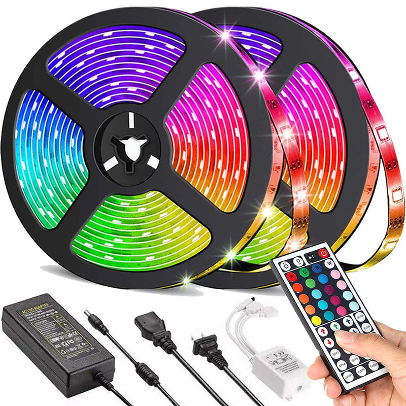 [AUSTRALIA] - UMICKOO LED Strip Lights Kit,led Lights for Bedroom 10m(2x5m,32.8 feet) SMD 5050 300 LEDs,with IR Remote Controller for Home,Kitchen,Party,Christmas,DC 12V 5A 