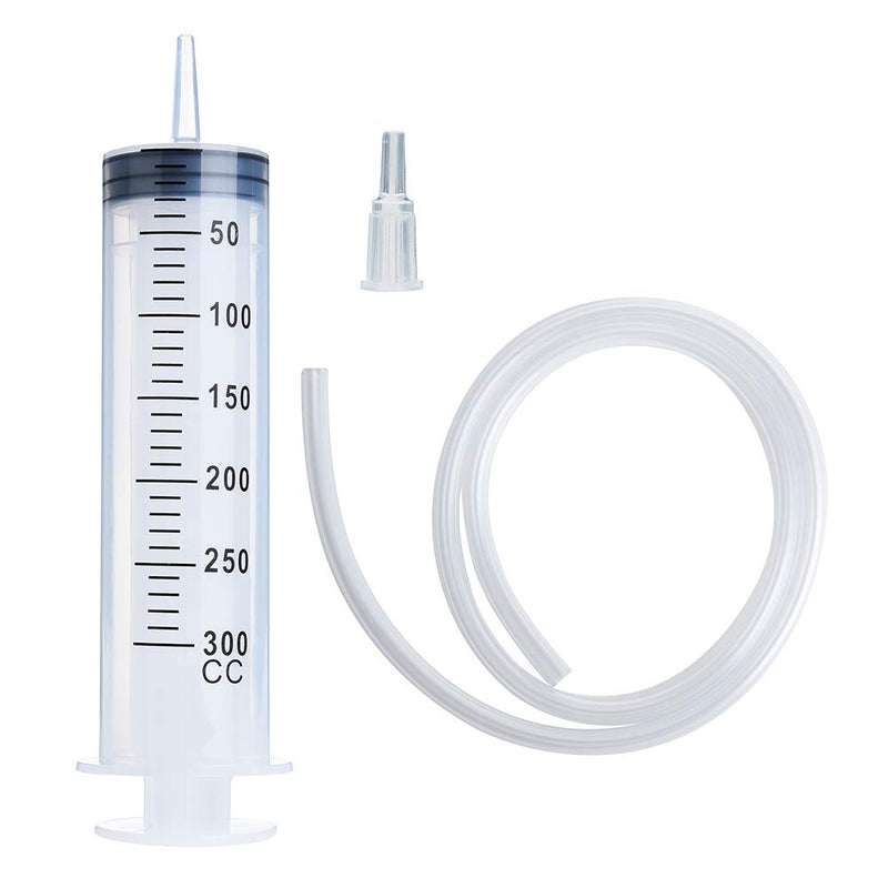 300ml Syringe with Tube, Extra Large Plastic Syringes with Tubing for Glue Dispensing, Scientific Labs, Watering, Refilling