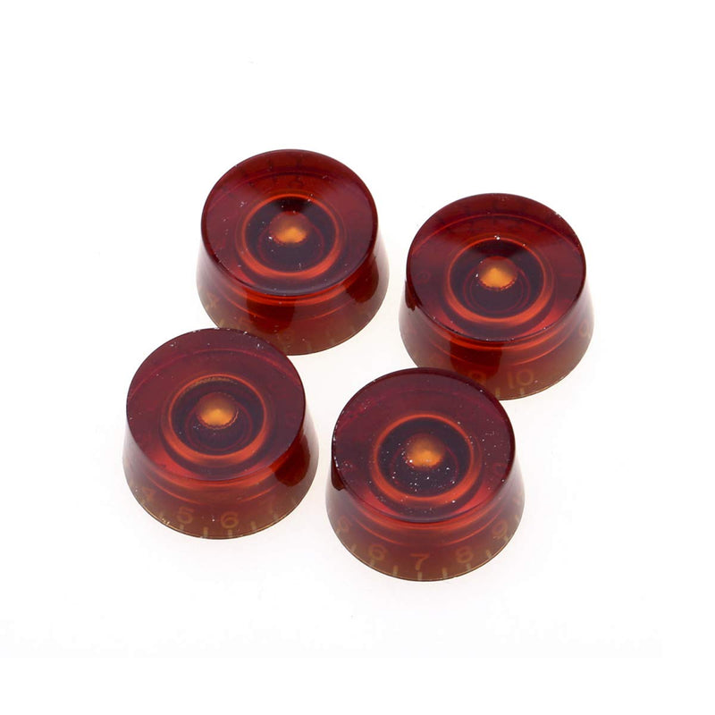 Musiclily Pro Imperial 1/4" Inch Size Guitar Speed Knobs Compatible with USA Made Les Paul Style Electric Guitar, Amber (Set of 4)