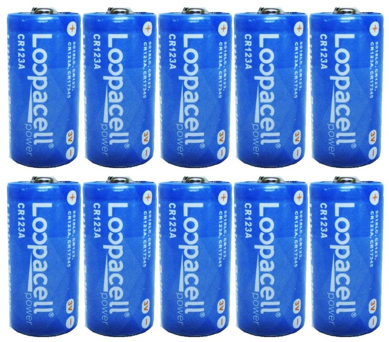 Loopacell CR123A 123 3V Lithium 10 Batteries