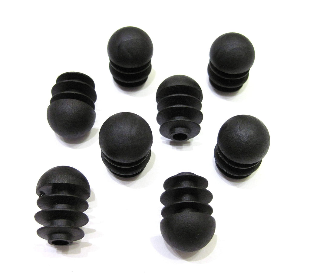 8pcs Pack: 5/8 Inch Round Spherical Black Plastic End Cap (for Hole Size from 13/32 to 9/16, Including 1/2 inches), Furniture Finishing Dome Shaped Plug 8