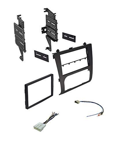 Premium Car Stereo Install Dash Kit, Wire Harness, and Antenna Adapter for Installing an Aftermarket Double Din Radio for 2007-2012 Nissan Altima w/Digital AC - Not Compatible w/Manual Climate