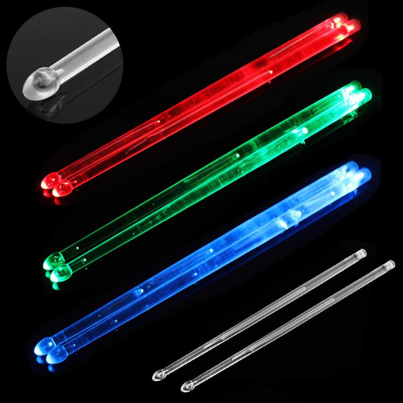 YiPaiSi Bright LED Light Up Drumsticks, 5A Drumsticks Light LED, Light Up Drumsticks, Glow in The Dark Night light Drum Sticks for Young & Old (Green)