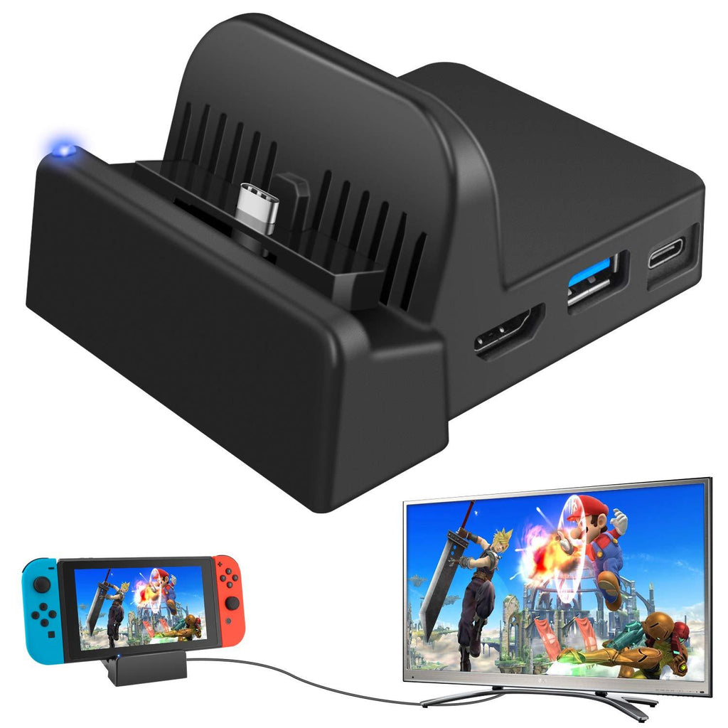 Ponkor Docking Station for Nintendo Switch, Charging Dock 4K HDMI TV Adapter Charger Set Replacement Compatible with Official Nintendo Switch Dock (No Charging Cable)