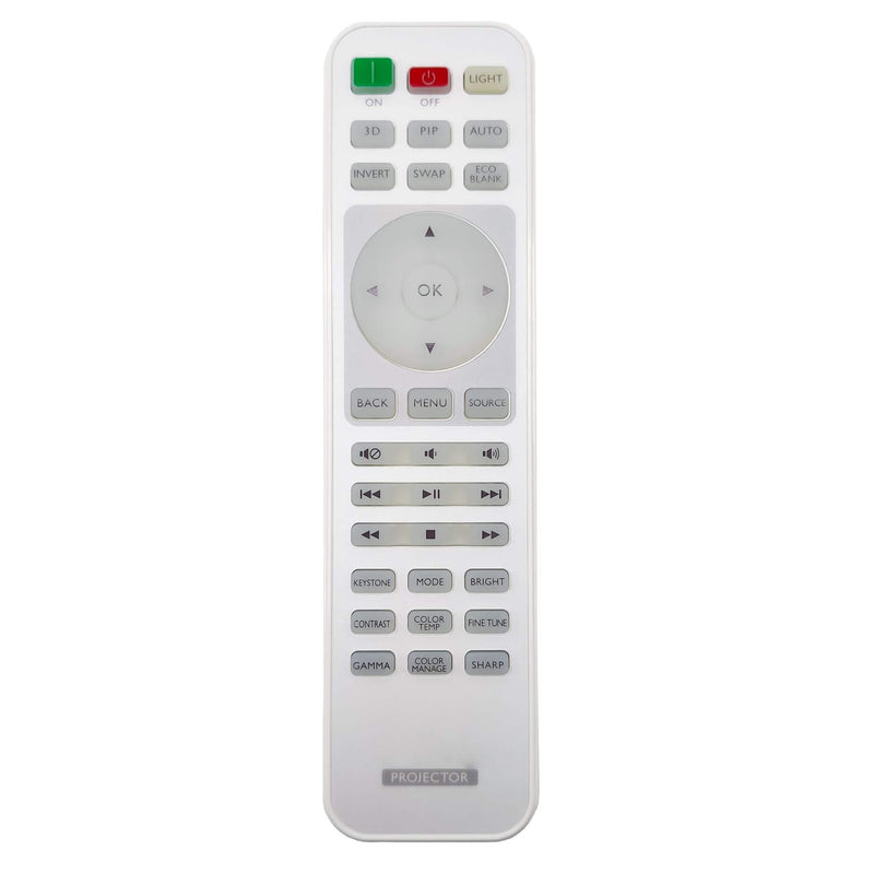 InTeching Projector Remote Control for BenQ HT1075, HT1085ST, HT2050A, HT2150ST, HT3050, HT4050, MH684, TH670s, TH683, W1070+W, W1075, W1080ST+, W1090, W1110s, W1120, W1210ST, W1350, W2000+, W3000
