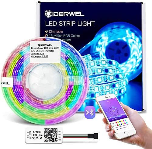 [AUSTRALIA] - Smart APP Controlled 16.4ft Addressable RGB Strip Lights Waterproof DreamColor LED Flexible Lights Strip Work with Android and iOS System 