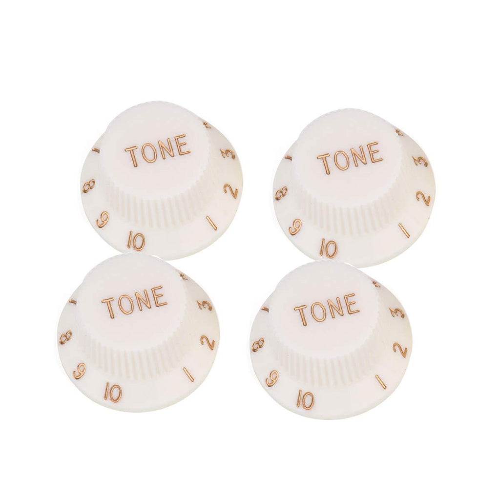 Musiclily Pro Imperial Inch Size Tone Control Knobs for USA Made Strat Style Electric Guitar, Aged White (Set of 4)