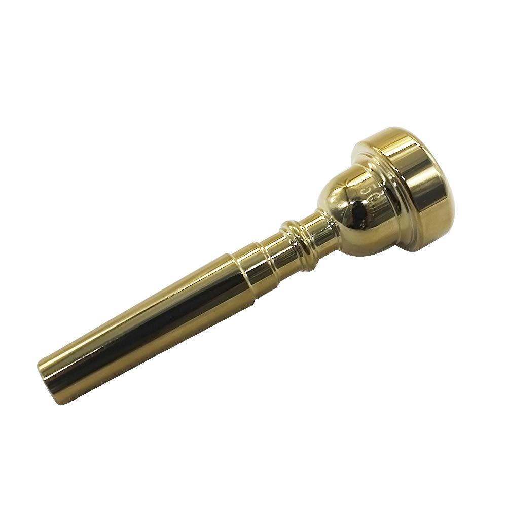 Glory Silver Plated Bb Trumpet Mouthpiece 5c,Copper Material Trumpet Accessories Parts for Yamaha Bach Conn King with Levely Students 5C（Gold）
