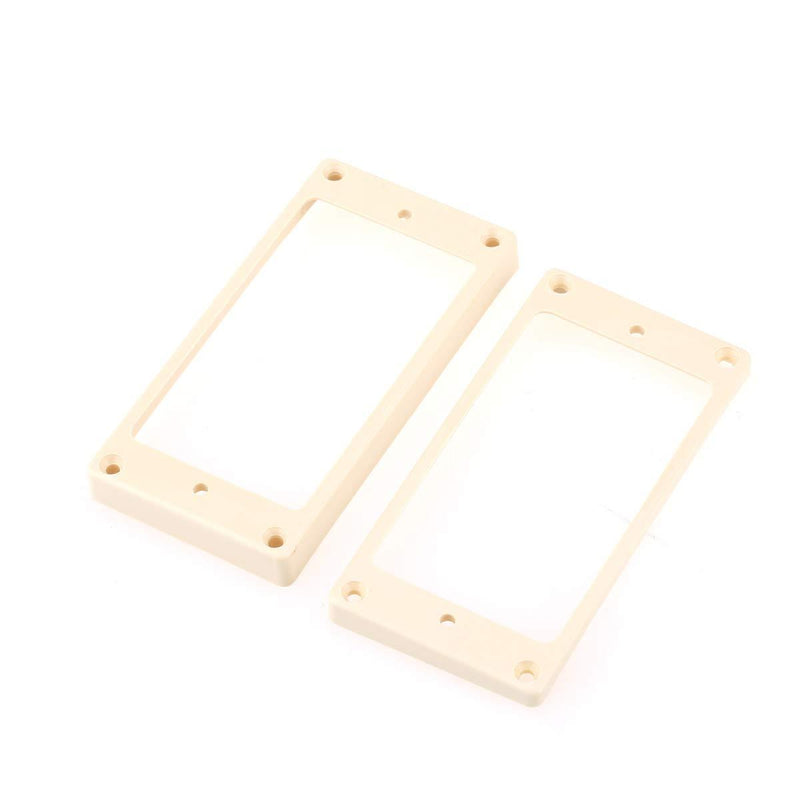 Musiclily Pro Plastic Curved Bottom Humbucker Mounting Pickup Rings Set for China Made Epiphone Guitar, Cream