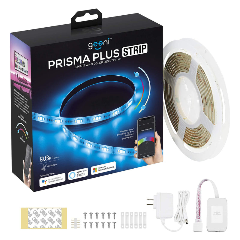 [AUSTRALIA] - Geeni Prisma Plus Strip Smart Wi-Fi Led Light Strip Kit, New Updated Version with Brighter Colors and Tunable White Temperature, Compatible with Alexa, Multicolor 9.8FT Strip Light 