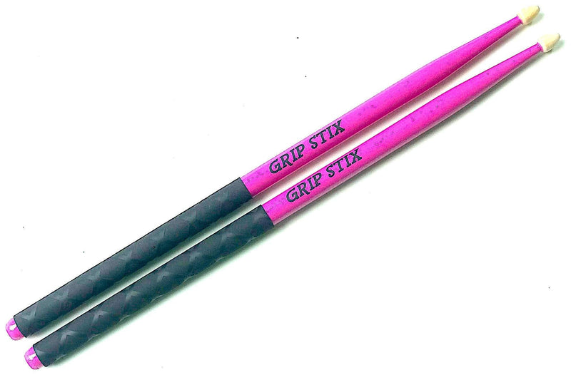 GRIP STIX 15" Long PINK SPARKLE Non-Slip Drumsticks - Ideal for Drumming, Cardio Fitness, Pound Fit, Aerobic & Workout Exercises 15-in.