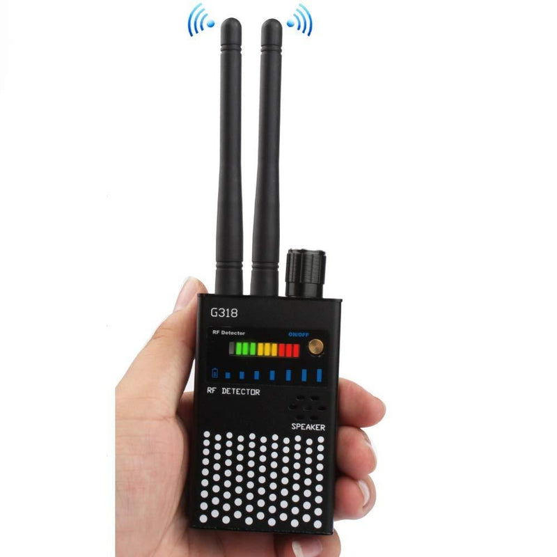 Anti-Spy RF Detector Wireless, Enhanced Dual Antenna Bug Detector Signal for GSM Finder Radar Radio Scanner,Black