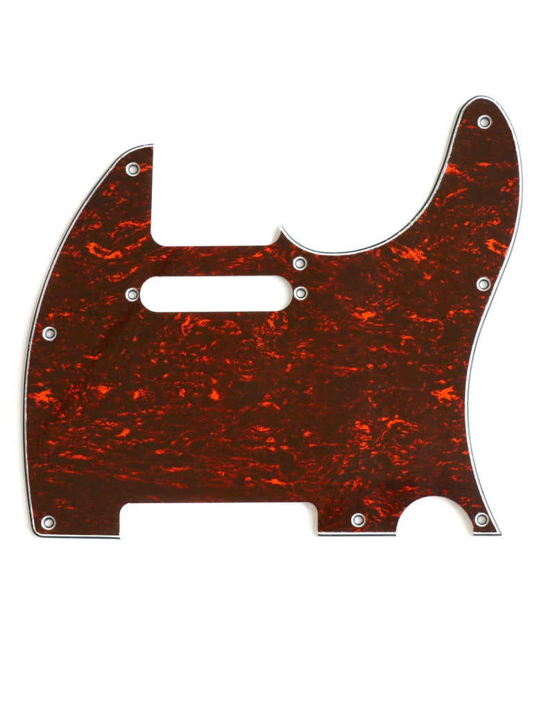 Metallor Electric Guitar Pickguard Scratch Plate 3 Ply Single Coil Compatible with Tele Telecaster Style Electric Guitar Parts Replacement. (Red Tortoise) Red Tortoise