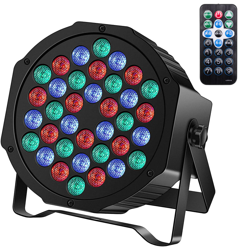 Stage Lights 36 Led Par Lights for Party Disco Wedding with Remote and DMX Control Sound Activated RGB Party Lights (1 Pack) 1 pack