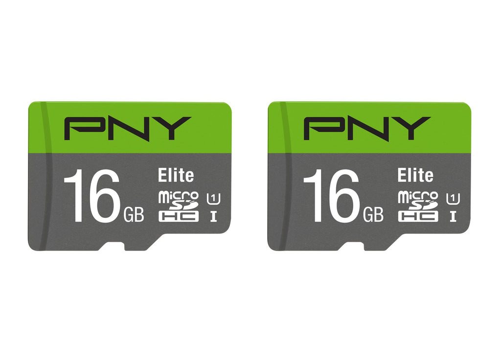 PNY 16GB Elite Class 10 U1 MicroSDHC Flash Memory Card 2-Pack FLASH CARD - 2 PACK