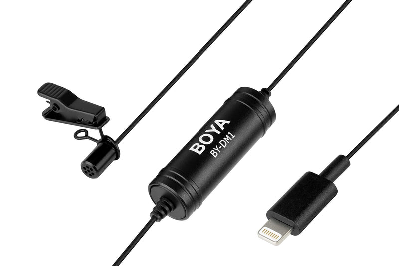 [AUSTRALIA] - 236''/6m BOYA by-DM1 Lavalier Microphone Lapel Clip-on Mic with Lightning Connector Compatible with iOS iPhone11 X 8 7 6 Plus iPad iPod for YouTube, Interview, Podcast, Speech, Conference,Vlogging 