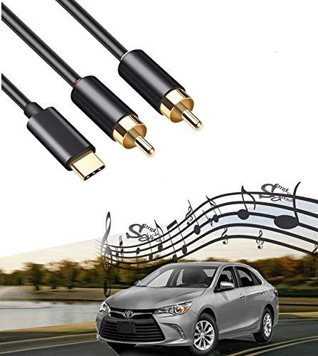 Type C to 2 RCA Car Audio Aux in Cable, Stereo Y Splitter Adapter for Google Motorola Android Compatible with Infiniti Ford Dodge Mazda Nissan KIA,3.75