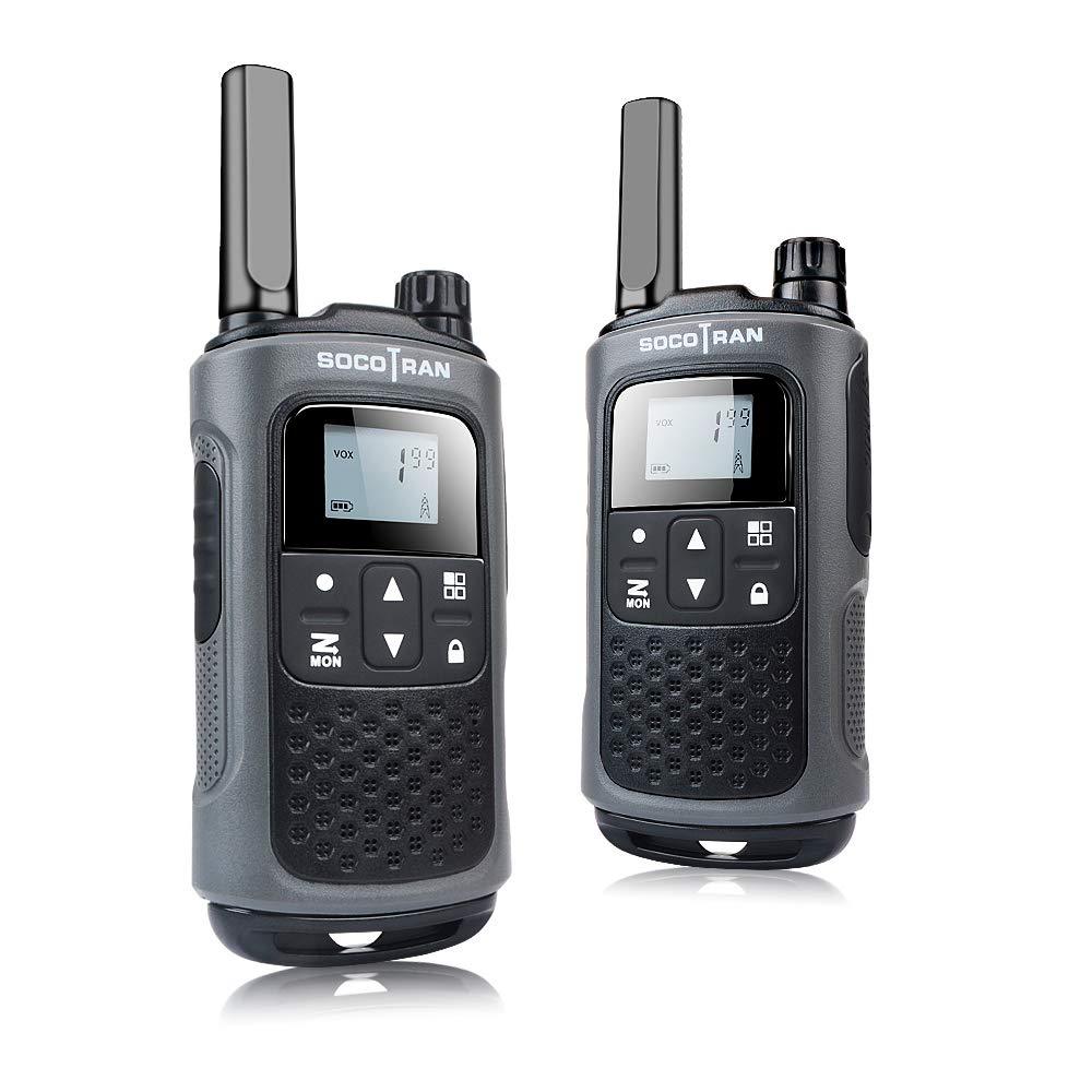SOCOTRAN T80 Rechargeable Walkie Talkies for Adults 2 Pack Two-Way Radio for Family Easy to Use for Boys Girls Black Color