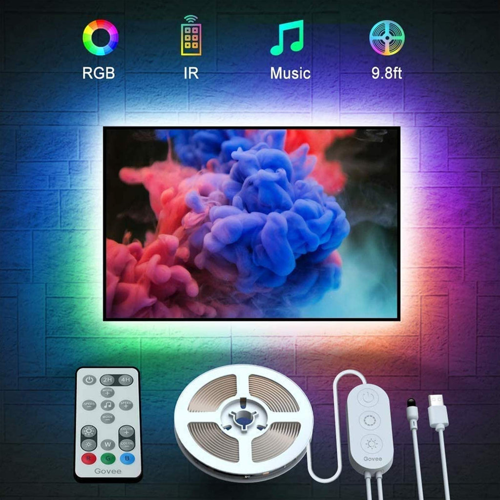 [AUSTRALIA] - Govee TV Backlight 9.8ft RGB Strip Light, Non-Waterproof TV Bias Lighting Kit with Remote Controller,Monitor Lighting Kit for HDTV Desktop PC,USB Powered 