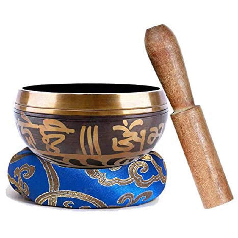 Singing Bowls, AnnBay Tibetan-Singing-Bowls Sound Bowl Chakra bowls to Helpful for Meditation, Yoga & Relaxation (3.15 inches) 3.15inch Blue