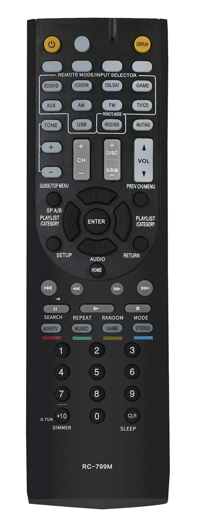 RC-799M Replaced Remote fit for Onkyo AV Receiver HT-R391 Ht-r558 HT-R558B HT-R591 HT-RC330 HT-RC430 HT-S3500 HT-S5400 HT-R590 HTS-5500 TX-SR309 TX-SR313