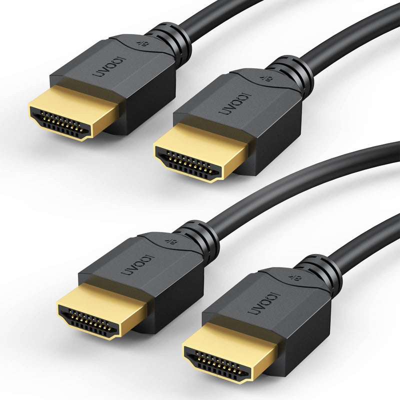 8K HDMI Cable 6FT 2-Pack, HDMI 2.1 Cable 48Gbps Cord Supports 8K@120Hz, 4K@144Hz, 1080P@240Hz-Ethernet, ARC, Dolby, HDR10, HDCP2.2 blackg