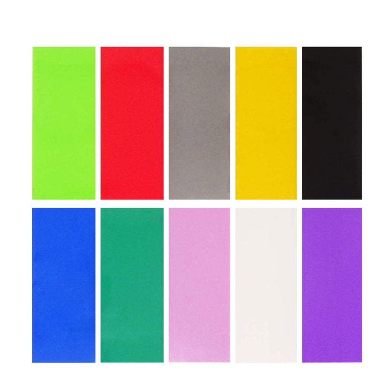 Honbay 200PCS 10 Colors 30x72mm Battery Shrink Film Colorful Battery Wraps PVC Heat Shrink Tubing Tube for 18650 Battery