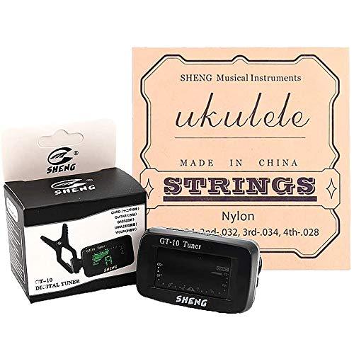 Paisen Ukulele Digital Tuner and Ukulele Nylon Strings