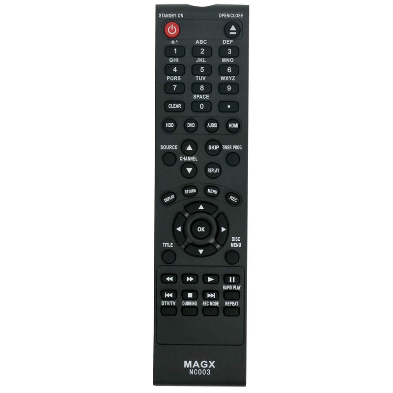 NC003 NC003UD Replacement Remote Applicable for Magnavox MDR533H MDR535H MDR537H MDR515H MDR533HF7 MDR535HF7 MDR537HF7 MDR515HF7 RMDR533HF7 RMDR535HF7 RMDR537HF7 RMDR513HF7 HDD DVD Recorder