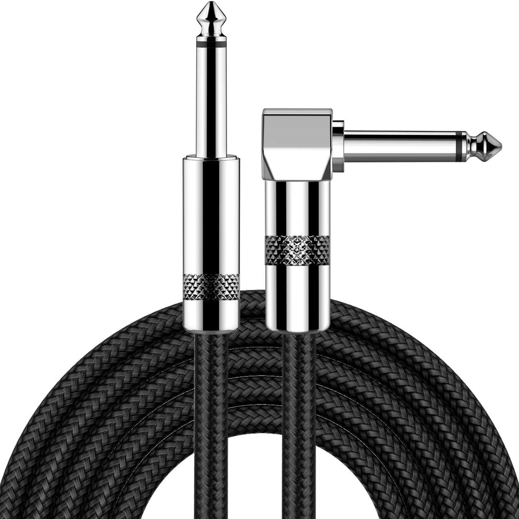 [AUSTRALIA] - Guitar Cable 10ft New bee Electric Instrument Cable Bass AMP Cord for Electric Guitar, Bass Guitar, Electric Mandolin, Pro Audio (1/4 inch Right Angle to Straight, Black) Black+Right Angle 