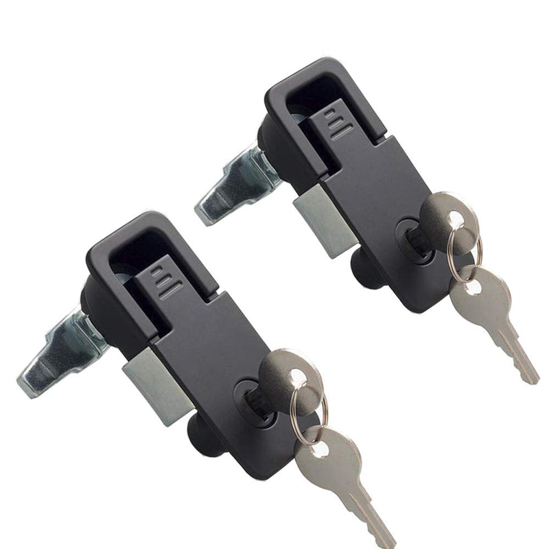[AUSTRALIA] - 2Pcs Compression Latch Flush Sealed Lever Latch Trigger Lift and Turn Adjustable Grip Matching Keys Powder Coated Style1 