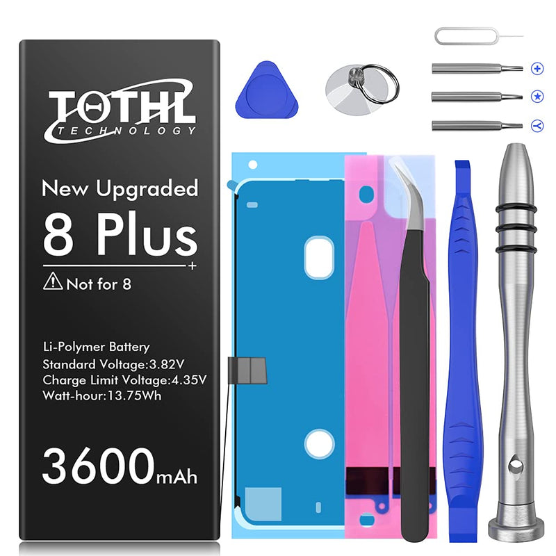 [3600mAh] Battery for iPhone 8 Plus, Upgraded 2021 New 0 Cycle Battery Replacement for iPhone 8 Plus A1864, A1897, A1898 with Complete Professional Repair Tools Kits