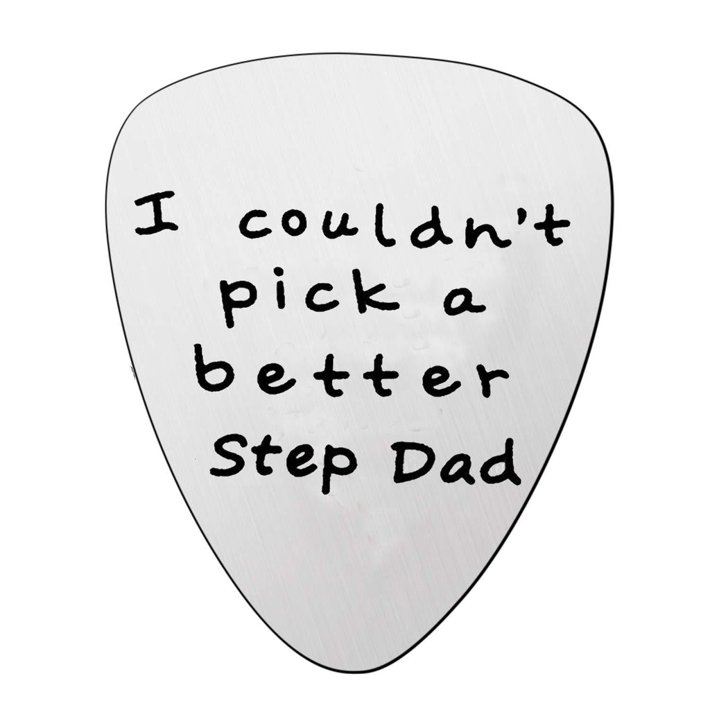 Step Dad Gifts for Father's Day - I Couldn't Pick A Better Step Dad Guitar Pick Gifts for Stepfather, Birthday Gift for Musician Stepdad (Style A) Style A