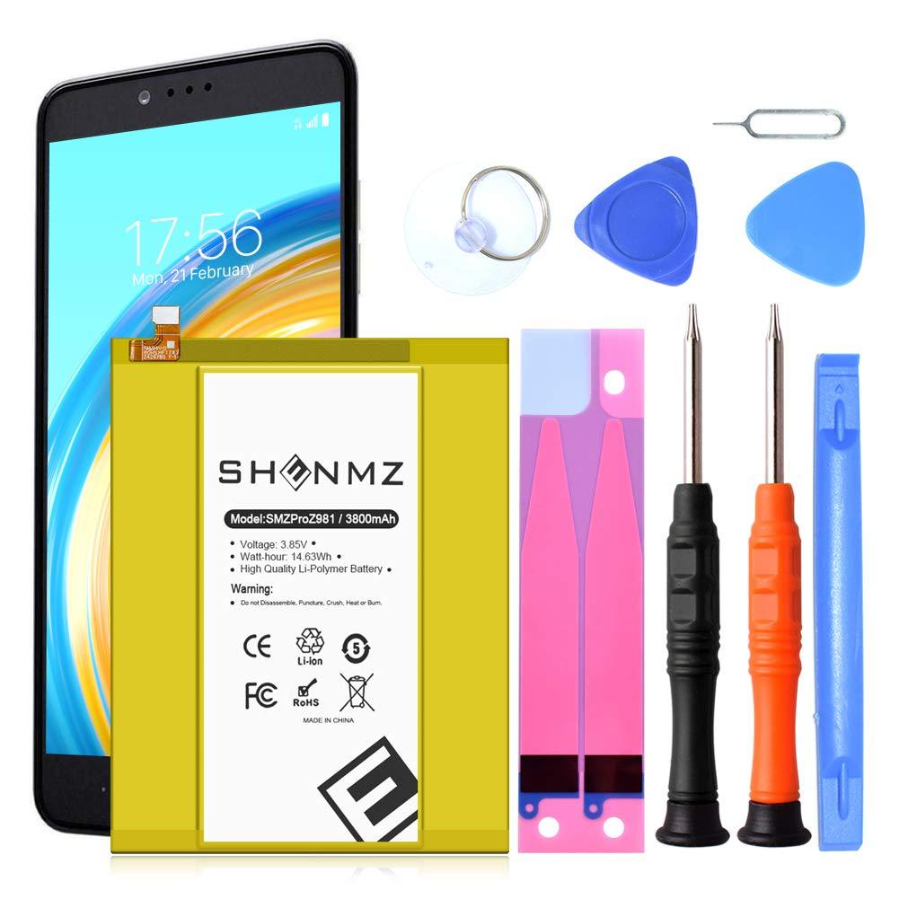 Z981 Battery,[Upgraded] 3800mAh Li-ion Replacement Battery for ZTE Grand X Max 2 Z988 Z983/ZMax Pro Li3934T44P8H876744 with Repair Tool Kits