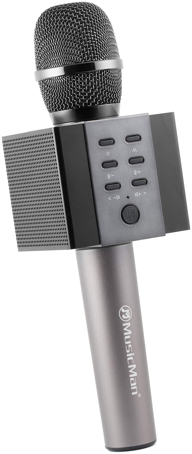technaxx MusicMan BT-X45 Wireless Bluetooth and MicroSD Karaoke Microphone with Built-in Speakers, Black