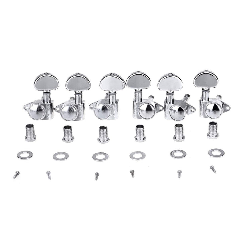 Wilkinson 3L3R Roto Style Sealed Guitar Tuners Machine Heads Tuning Pegs Keys Set Compatible with USA Les Paul or Epiphone Les Paul, Chrome
