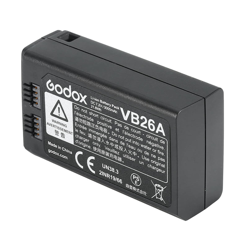 Godox VB26 Battery Replacement(VB26A VB26B is Update Version of VB26), Lithium Battery Pack for Godox V1S V1C V1N V1F V1O V1P Round Head Flash Speedlite