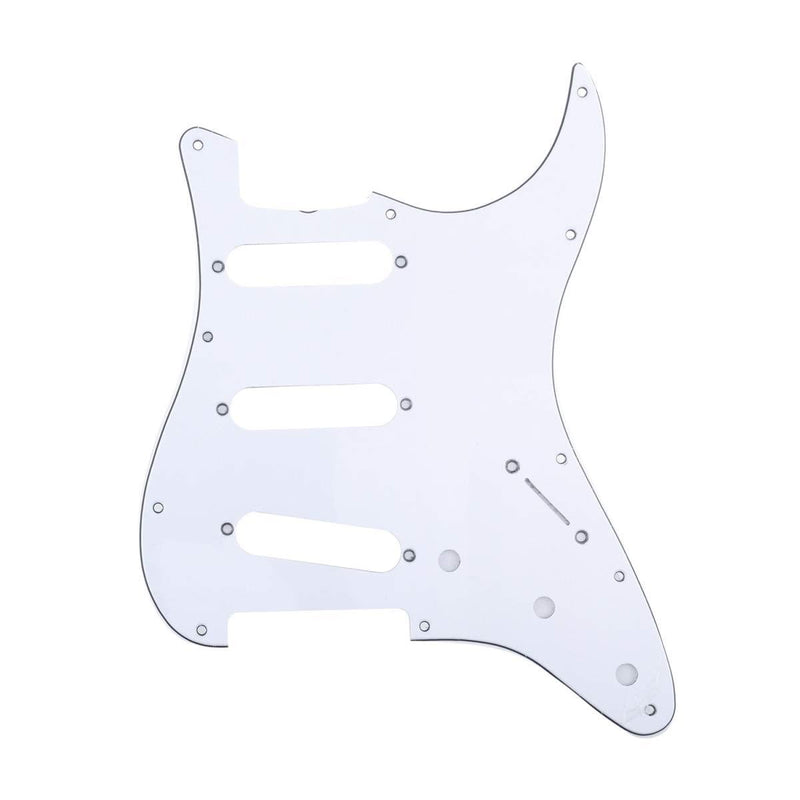 Musiclily Pro 11-Hole 62 Vintage Style Strat SSS Pickguard for American Stratocaster 62, 3Ply White