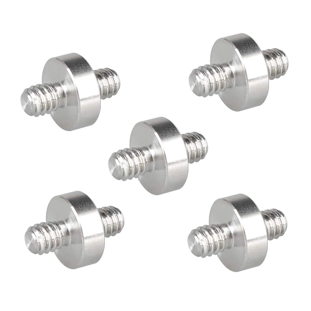 CAMVATE 1/4"-20 Male to 1/4"-20 Male Thread Double-Ended Screw Adapter (5 Pieces) - 2188