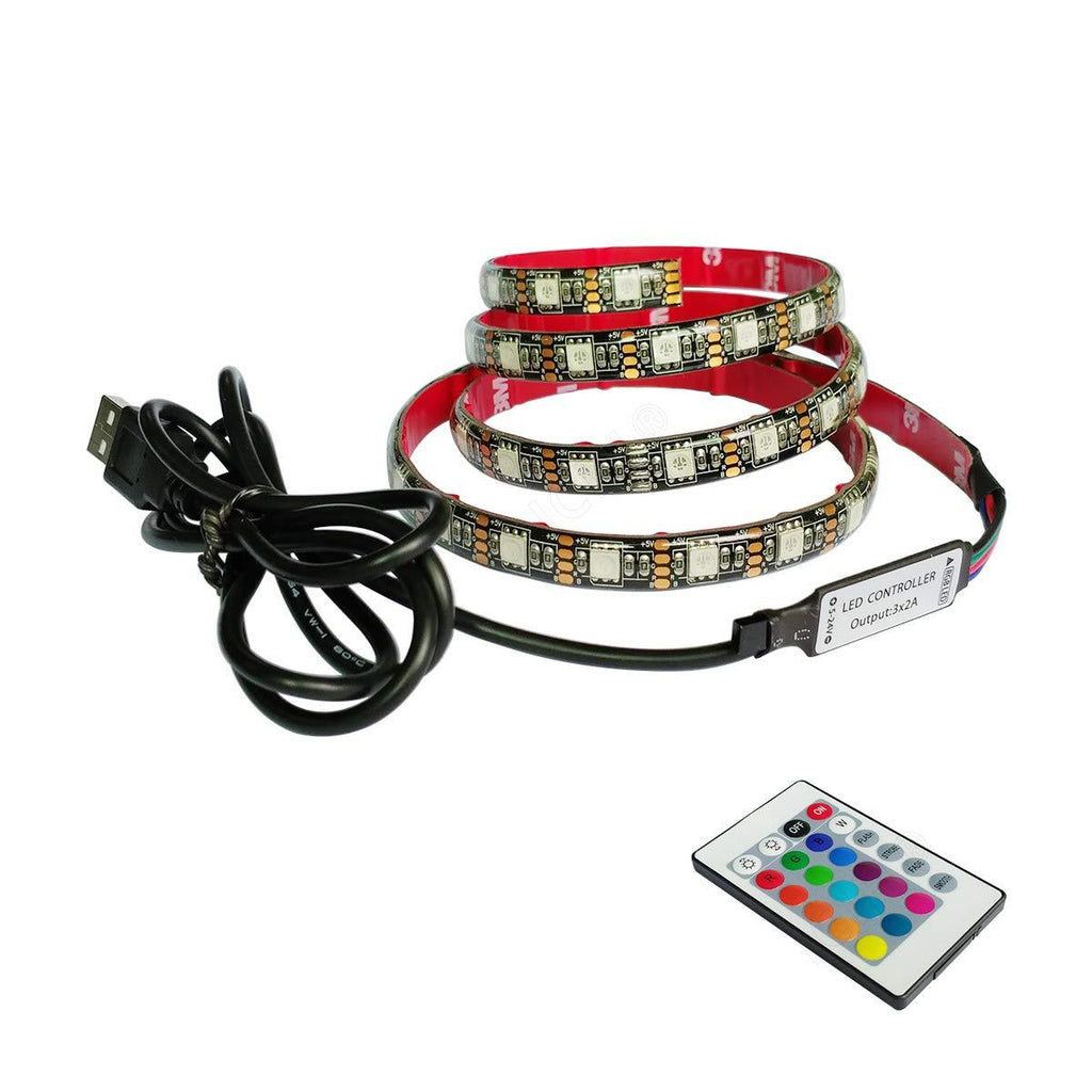 [AUSTRALIA] - ICIH LED Strip Lights,RGB Strips for 20-30 inch HDTV 1meter/3.3ft RGB USB Powered LED Light Strip with RF Remote,TV Backlight Kit for Flat Screen TV,5V RGB Strips IH-5VRGB-TVL 3.3ft/1m 5V USB RGB TV Back Light 