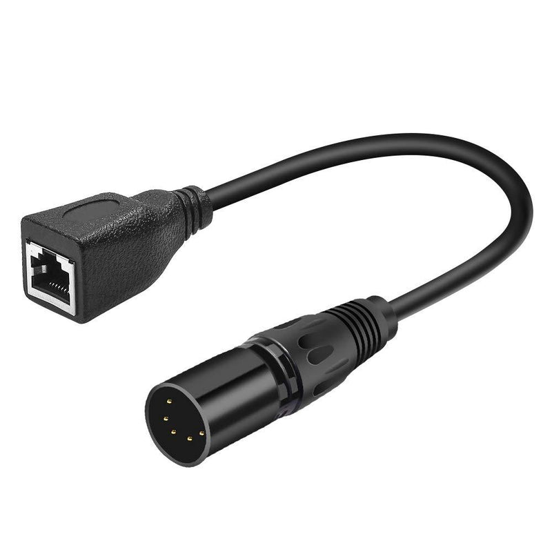[AUSTRALIA] - SiYear XLRJ45 Adapter Cable-XLR 5 Pin Male to RJ45 Male DMX Adapter Converter Cable(30 cm/12inch) 5PM-RJ45 