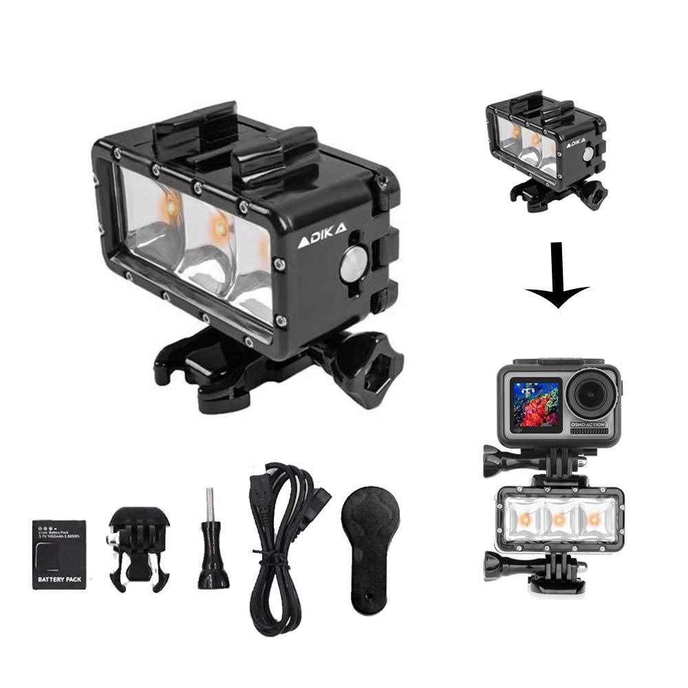 iEago RC Waterproof Flash Diving Light Underwater High Power LED Fill Light Chargeable Battery for DJI OSMO Action/GoPro Hero 6/5/4/3/2 SJCAM/Action Cameras Accessories Waterproof Diving Light